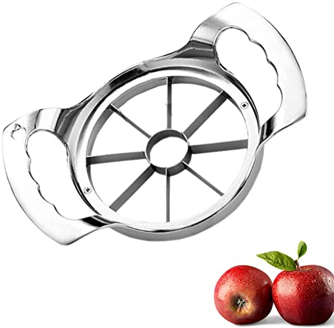 Obstschneider Edelstahl, Apfelschneider mit 8 Klingen, Apfelspalter aus Edelstahl, Edelstahl Apfelschneider, Apfelteiler zum Zerschneiden, Apfelteiler für Äpfel, Birnen, Kartoffel und Zwiebel