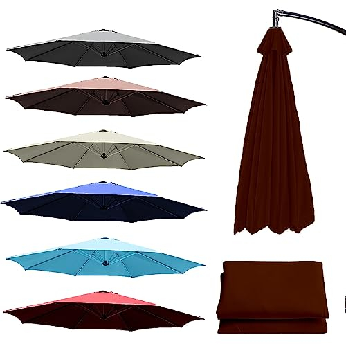 Sonnenschirm Ersatzbezug 3.0m 6/8 Streben, UV-Schutz Ampelschirm Bezug Ersatz Sonnenschirm Überdachung, Ersatzdach Stoffbezug Für Terrassenschirm, Sonnenschirmbezug(Farbe:Weinrot,Größe:3.0m/6 Ribs)