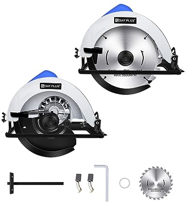 Kreissäge mit Aluminiumblattschale + Kupfermotor, 230V 1000W, max Schnittleistung von 55 mm, Fasenschneiden bis 45 °, mit 185 mm Sägeblatt und einfachwirkender Stange, Leerlaufdrehzahl 5000 U/min
