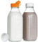 Dwbligt Lot de 2 bouteilles de lait réutilisables en verre de 946 ml avec bouchon distributeur en silicone, bocaux en verre avec couvercle à vis hermétique, bouteilles de jus anti-fuite avec