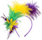 MWOOT Feder Haarschmuck Haarreif, 1920er Fascinator Kopfschmuck für Damen, Gelb Grün Lila Feder 20er Jahre Stirnband mit Künstlichen Blumen für Karneval Cocktail Hochzeit Tee-Party Accessoires