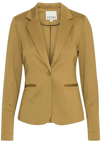 ICHI IHKATE Damen Blazer Jackenblazer Anzugsjacke mit 1-Knopf-Form Stretch Reverskragen Paspeltaschen Slim fit, Größe:XS, Farbe:Lizard (180629)