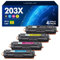 LOFBLAT 203X Kompatibel für HP 203X 203A CF540X CF540A für HP M281fdw Toner für HP Color Laserjet Pro MFP M281fdw M254dw M254nw M281fdn M280nw M281cdw M254dn (Schwarz Cyan Gelb Magenta,4er-Pack 203X)