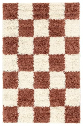 RugVista Chessie Teppich - Rost/Naturweiß Teppich 100x160 Moderner Teppich