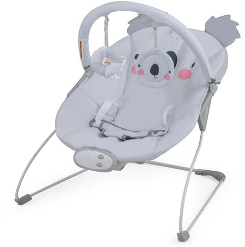 COSTWAY Baby Bouncer, Infants Rocker Seat with Detachable Toy Bar, Soothing Vibration & Music, Washable Cover, Safety Belt, for Babies 0-6 Months Up to 9kg