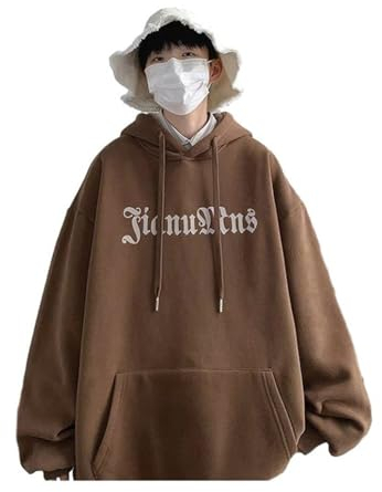 Kapuzenpullover Herren Casual Mode Klassisch Long Sleeve Hoodie Herren Muster Druck Trend Sweatshirt Herren Jugend All-Match Sweatshirt Für Paare D-Coffee M
