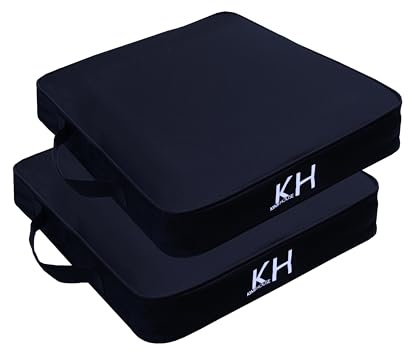KIMI HOUSE Schwarzes Stadion-Sitzkissen, 2 Stück, Boot, Kanu, Kajak, Sitzkissen, Bleicher-Sitzkissen, tragbares und extra dickes Kissen für alle Veranstaltungen im Freien
