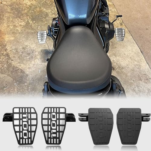 WOOGA Repose-pieds larges pédales repose-pieds agrandisseur accessoires de moto compatible with Ho&n&da Rebel CMX 1100 CMX1100/DCT Accessoires 2021 2022 2023 2024 (Noir avec l'argent)