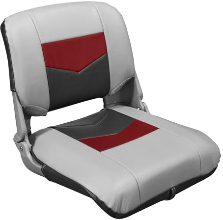 Wise 3309-1881 Pro Angler Tour Series Fold Down Boat Seat - Marble/Regal Red/Charcoal