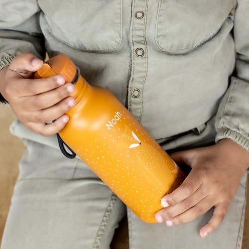 Trinkflasche personalisiert - Trixie personalisierte trinkflasche kinder mit namen (500 ml, Rostfreier Stahl) (Fuchs)