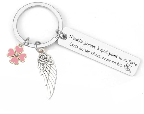 MNBVBV Porte Clef Homme Femme Cadeau Original Anniversaire pour Amitié Meilleure Amie Pour Fils Fille Copain Copine Frere Collègue Port Cle Gravé Pour Inspiration Encourage
