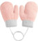MELLIEX Moufles Enfant, Bébé Chaud Hiver Gant Tricoté, Doux Mignon Moufle avec Cordon pour 0-3 Ans Fille Garçon，Rose