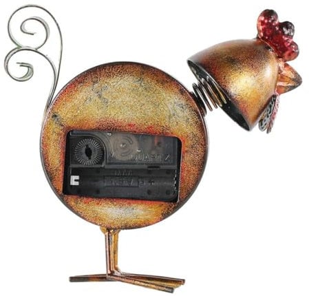 Ciieeo Huhn Wecker 2 Stück Kükenuhr Ornament Rustikale Einweihungsparty Retro Standuhr Dekorative Uhr Handgefertigte Tischuhr Große Ziffern Wecker Heimdekoration Rustikale Uhr Uhren
