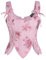 SCARLET DARKNESS Corsetto rinascimentale da donna, vintage, con stampa floreale, rosa a fiori, 38