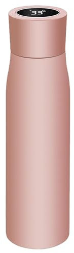 Botella de agua térmica LED - Reloj despertador inteligente, acero inoxidable con aislamiento antideslizante | El anillo de la taza termo de acero inoxidable 316, ligero y de boca ancha, se vuelve ama