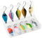 Fazvncv Set di 10 cucchiaini da pesca con amo singolo, cucchiaini da pesca duri, esche da pesca in metallo, esche da pesca con paillettes