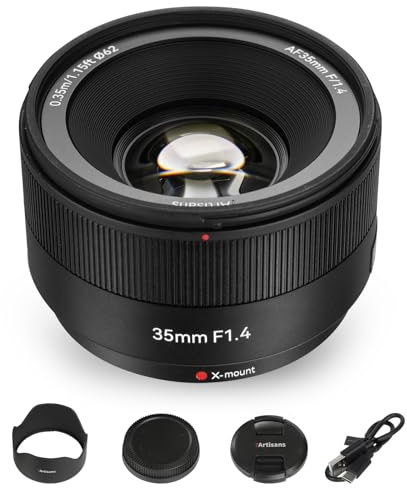 7artisans AF 35mm F1.4 Obiettivo per Fuji X, Automatico Obiettivo APS-C Formato Compatibile con Fujifilm Fotocamere