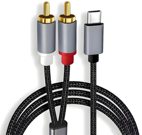 USB Type C To 2 RCA Audio Cable 1M Type C to Dual RCA Stereo Aux Cord, Compatible With iphone 16/15 pro max ipad Huawei Samsung Xiaomi LG Pixel Tablet Amplifier Speaker Car Stereo etc