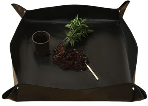 HSTWODE 1Stück Pflanzmatte,150x100cm Umtopfmatte,Faltbare Pflanzenmatte, wasserdichte Gartenmatte Pflanzmatte, Gartenmatte,wasserdichte Pflanzen-Umtopfmatte Für Den Innenbereich (Schwarz)