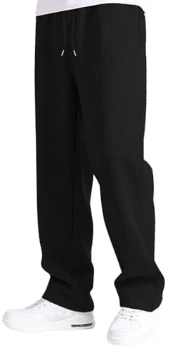 Pantaloni Tuta Uomo Lunghi Pantalone da Jogging con Tasche e Vita Elastica con Laccio Tinta Unita Sportivi Pantaloni Baggy Uomo Palestra Abbigliamento Pantalone Larghi per Running Fitness Sport
