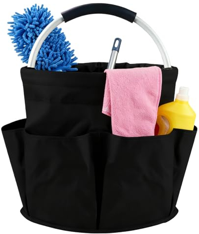 Tool Bag with Handle,17 liters Bucket Tool Organizer Bag,Collapsible Garden Small Tools Bag,Multi pocket Craft Universal,for Cleaning Products, Housekeeping,Garden Tools, Toiletries & Crafts (Black)