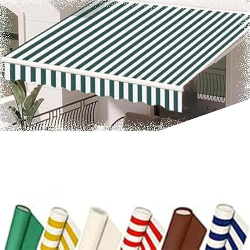 Tessuto di ricambio per tende da sole, 500 x 300 cm, copertura verde per tende da sole per negozi e ristoranti, materiale resistente per esterni, resistente ai raggi UV, impermeabile