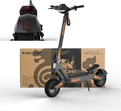 KuKirin G2 E Scooter Klappbar für Erwachsene 48V 15,6Ah Bis zu 55 km Reichweite 10 Zoll Reifen Doppelfederung Scheibenbremse LCD Display IPX4