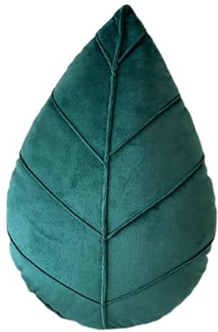 FytStycale Blattkissen, flauschiges Sitzkissen in Blattform, 38 x 25cm, dekoratives Plüsch-Bodenkissen für Sofa & Bett, kuscheliges Kissen für Schlafzimmer, Wohnzimmer, Kinderzimmer, Couch, Dunkelgrün