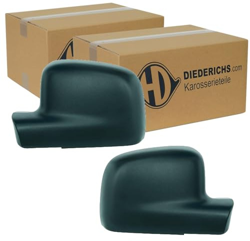 2X Diederichs Spiegelkappen Genarbt Schwarz links+rechts | 2205827 + 2205826 passend für Caddy Mu