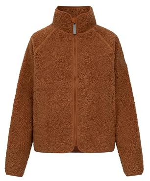 derbe Damen Fleecejacke Kuschelby - Braun Karamell 44 - Teddy | Fleece | Weich | Übergangsjacke