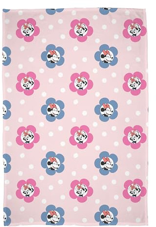 Disney Coperta in pile con licenza ufficiale Topolino, morbidissima e calda | Motivo a pois | Perfetta per la casa, la camera da letto, i pigiama party e il campeggio 100 x 150 cm