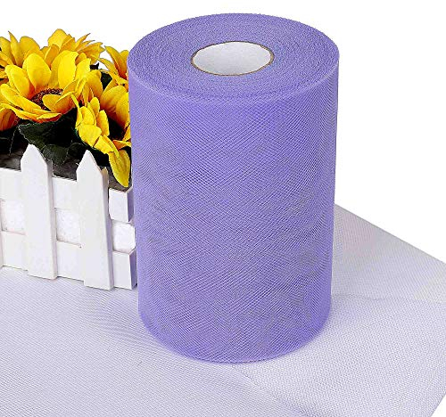 QIMEI-SHOP Tüll Rolle 15cm x 91m Rollen Tüll für DIY Tutu Rock Handwerk Hochzeit Weihnachten Party Dekoration Lila