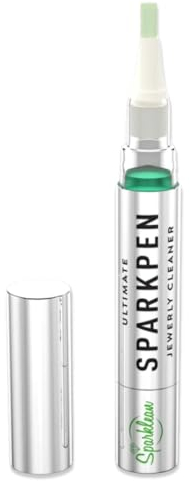 Sparklean PREMIUM JEWELRY CLEANER PEN | Cleans Diamond Rings, Silver, Gold, and Metal | Includes a Brush and Specialized Jewelry Cleaning Solution | 400 Uses per Unit | 4 Milliliters