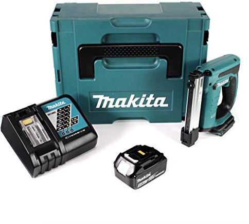 Makita DST 221 RT1J 18 V Li-ion Akku Tacker im Makpac + 1x BL 1850 B 5,0 Ah Li-Ion Akku + DC 18 RC Ladegerät