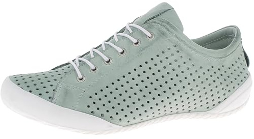 Andrea Conti Damen Schnürschuh Halbschuh Leder Sneaker mit Perforierung 0345767, Größe:42 EU, Farbe:Grün