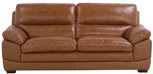 Beliani Sofa Ledersofa Goldbraun modernes Wohnzimmersofa Horten
