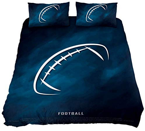 Eslifey Bettwäsche-Set für Schlafzimmer, Motiv American Football, weich, 150 x 200 cm, 3-teilig, Chemisches Gewebe, Mehrfarbig, Full 79 x 91 9 x 29 in