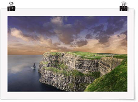 Bilderwelten Poster Motiv Wall-Art mit Klammern - Cliffs of Moher - Glänzend 70 x 105cm