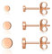 Damen Ohrstecker Rosegold Klein für Damen Herren Mädchen, 3 Paar Klein Ohrringe Silber 925 Rund Flach Set (2mm/3mm/4mm) Zierliche Knorpel Tragus Helix Kreis