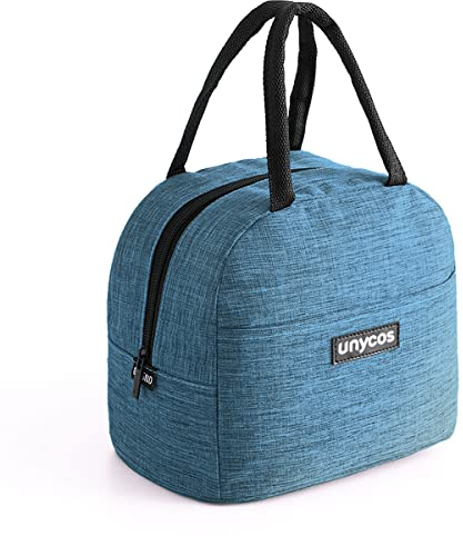 unycos - Bolsa Térmica Porta Alimentos【7L】 Nevera Portátil con Aislamiento, Lunch Box Impermeable, Hermética e Isotérmica, Porta Fiambrera para Almuerzo, Oficina, Viaje, Pícnic o Colegio (Azul Claro)
