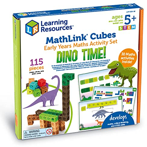 Learning Resources, LSP9330-UK Set de Actividades de matemáticas tempranas Hora de los Dinosaurios, 5+ años (Exclusivo de Amazon)