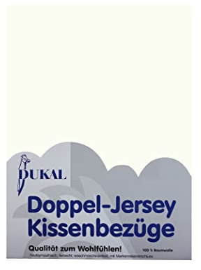 Dukal | Kissenbezug 65 x 100 cm | aus hochwertigem DOPPEL-Jersey | 100% Baumwolle | Farbe: perlweiss