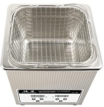 TXTC Lavatrice Ad Ultrasuoni Professionale Pulitore Ad Ultrasuoni da 60 W con Riscaldatore E Timer, per La Pulizia di Gioielli, Occhiali, Strumenti da Laboratorio, Parti Metalliche