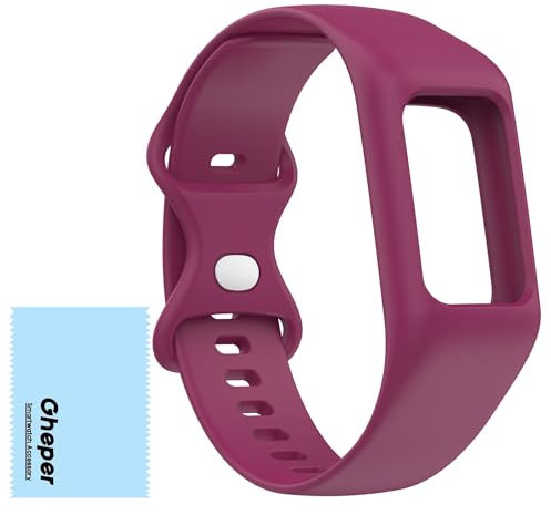 Gheper Soft Watchband Compatible with Fitbit Charge 5, Charge 4, Charge 3/3SE Silicone Wristband All-round Protective Band Replacement Strap (Wine Red)