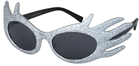 Alsino Sonnenbrille Herzbrille Fun-Brille Party Brille Photo-Booth Hippie, Einheitsgröße für Damen und Herren – (F-008) Madam Edna silber