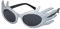 Alsino Sonnenbrille Herzbrille Fun-Brille Party Brille Photo-Booth Hippie, Einheitsgröße für Damen und Herren – (F-008) Madam Edna silber
