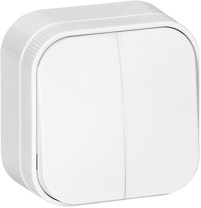 Miratic Interruttore Doppio Interruttore Luce Interruttore Luce Muro Interruttore Lampada Interruttore a Pulsante Interruttori Luce da Muro IP20 (bianco)