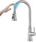 YUANNY Touch Sensor Wasserhahn Küche, Hochdruck Küchenarmatur mit Herausziehbarer Brause Ausziehbar Armatur, Mischbatterie Spültischarmatur, 360° Schwenkbar 3 Sprühfunktionen Smart Faucet