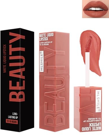 Matt Samt Lippenstift 24 Stunden Halt, Langanhaltender Wasserfester, Full Coverage Ink Lip Tint Gloss, Hochpigmentiert Flüssiger Lipstick, Non-Stick Cup Lipgloss Makeup für Frauen-02 Pink