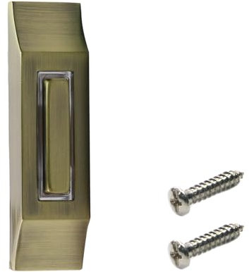 Mewutal 3.3 Heavy Duty Doorbell Push Button Gold Wired Door Bell Antique Door Opener Button Metal Door Ringing Button for Home Office, with Screws
